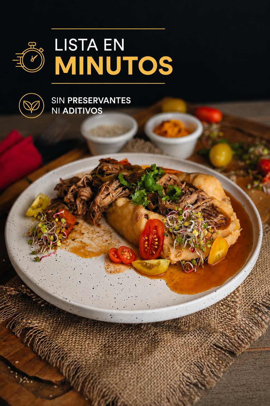 Mechada Chef al Vacío, comida gourmet congelada